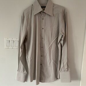 Gucci Stripe Cotton Dress Shirt Mens 16 Long Sleeve